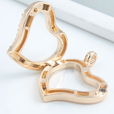 Alloy Photo Frame Pendants ALRI-WH0002-23LG-RS-1