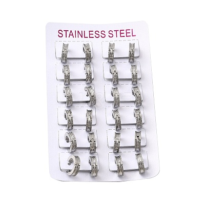 304 Stainless Steel Hoop Earrings EJEW-L302-03D-P-1