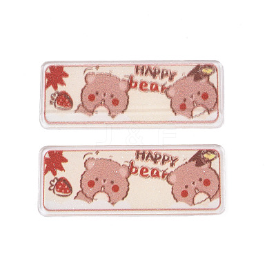 Transparent Printed Acrylic Cabochons TACR-N016-21-1