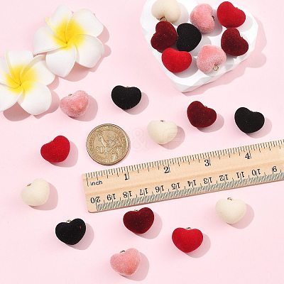 20Pcs 5 Colors Flocky Acrylic Pendants FIND-FS0004-95-1