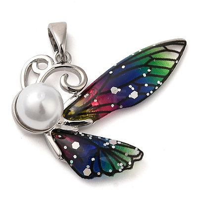 Brass Acrylic Pendants KK-M099-04P-1