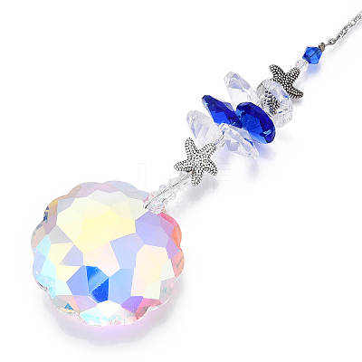 K9 Crystal Glass Big Pendant Decorations HJEW-PW0001-012B-1