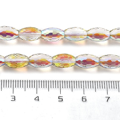 Electroplate Transparent Glass Beads Strands EGLA-M032-02A-HR02-1