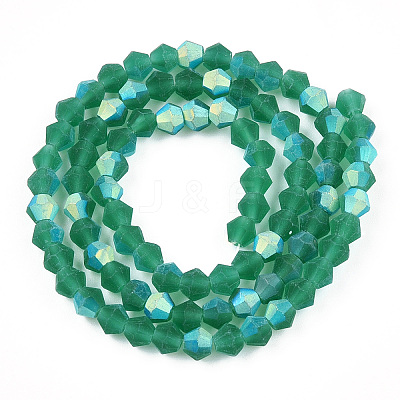 Imitate Austrian Crystal Bicone Frosted Glass Beads Strands EGLA-A039-T4mm-MB10-1