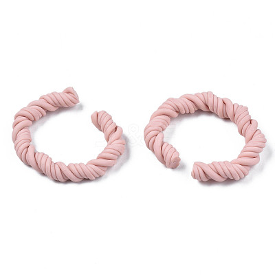 Polymer Clay Twist Rope Open Ring CLAY-N010-031-02-1