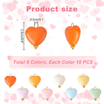 Acrylic Heart Pendants PALLOY-PH01691-1