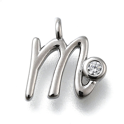 Brass Micro Pave Cubic Zirconia Pendants KK-B132-12P-M-1