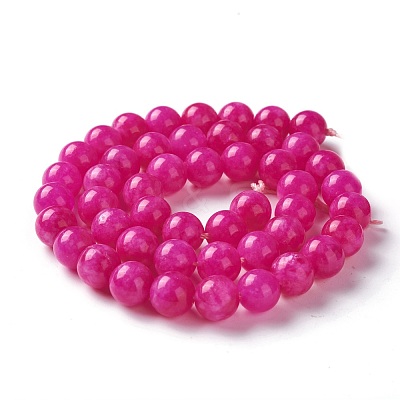 Natural White Jade Imitation Pink Sugilite Beads Strands X-G-I299-F11-8mm-1