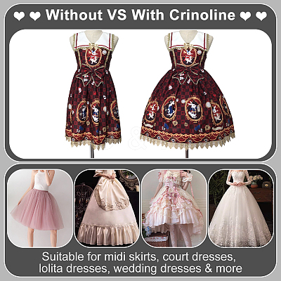 Polyester & Plastic Wire Skirt Hoop Petticoat for Wedding Dress Ball Gown DIY-WH0504-799B-1