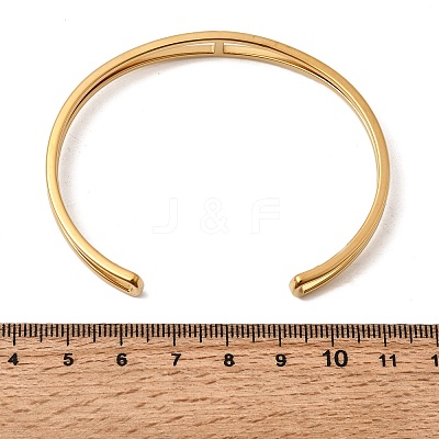 304 Stainless Steel Micro Pave Cubic Zirconia Double Layer Cuff Bangle for Women BJEW-K303-01G-1