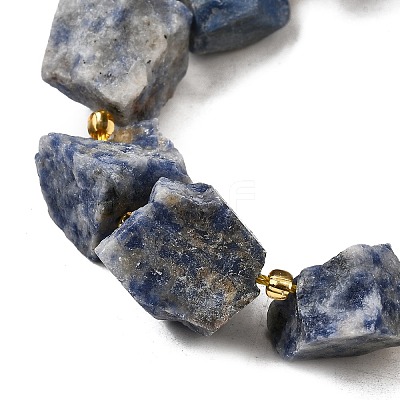 Raw Rough Natural Blue Spot Jasper Beads Strands G-Z087-B01-1