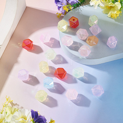 20Pcs UV Plating Opaque Acrylic Imitation Jelly Beads OACR-TADJ0001-09B-1