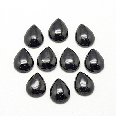 Natural Black Stone Cabochons G-R417-18x25-46-1