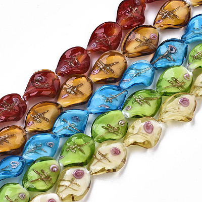 Handmade Gold Sand Lampwork Beads LAMP-S195-001-1