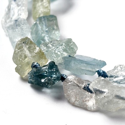 Rough Raw Natural Aquamarine Beads Strands G-G010-17-1