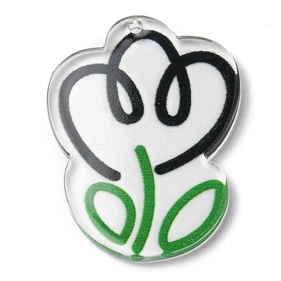Transparent Acrylic Pendants MACR-Q160-02G-1