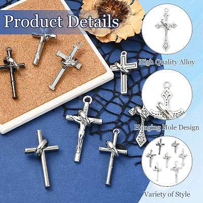 8Pcs 8 Styles Tibetan Style Alloy Big Pendants FIND-CJ0005-85-1