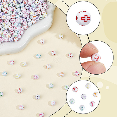 600Pcs Craft Acrylic Beads SACR-PA0001-34-1