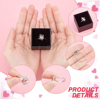 Anti-Tarnish 1Pc Rhodium Plated 925 Sterling Silver Open Cuff Ring Findings FIND-NB0004-90-1