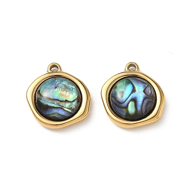 Natural Paua Shell Pendants STAS-G397-01G-02-1