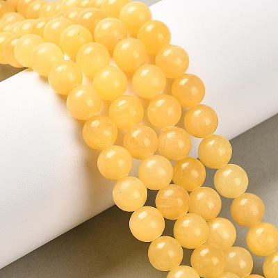 Natural Yellow Jade Bead Strands X-G-K121-01-14mm-1