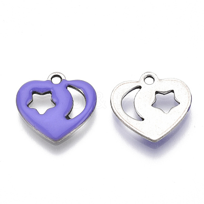 201 Stainless Steel Enamel Charms STAS-N088-13-1