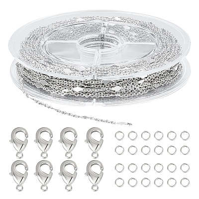 DIY Brass Rhombus Cable Chains Necklaces Making Kits DIY-BBC0002-18-1