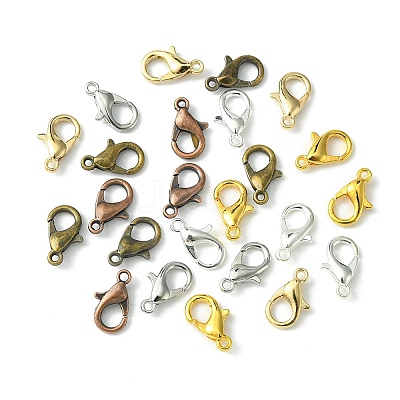 60Pcs 6 Colors Zinc Alloy Lobster Claw Clasps PALLOY-YW0001-81-1