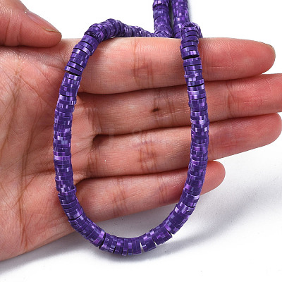 Handmade Polymer Clay Beads Strands CLAY-R089-6mm-161-1
