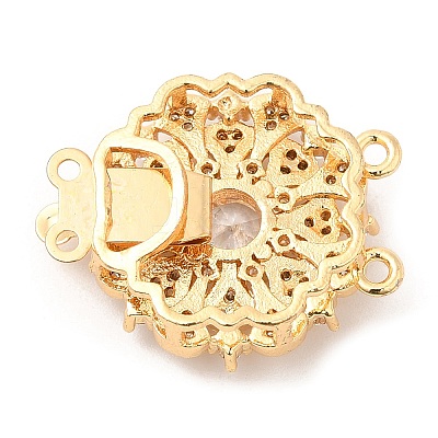 Brass Micro Pave Clear Cubic Zirconia Box Clasps LS-KK-E052-01D-G01-1