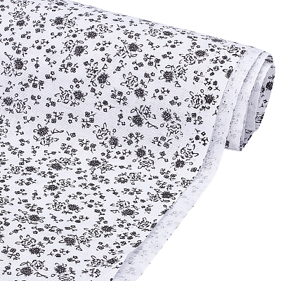 Flower Pattern Cotton Fabric DIY-WH0671-238A-1