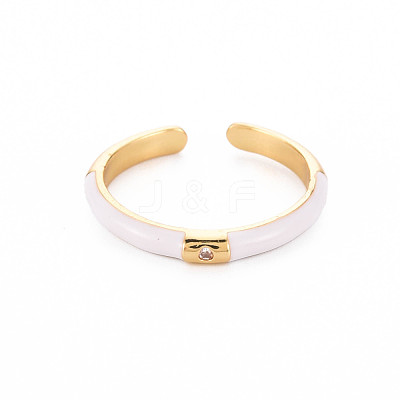 Brass Enamel Cuff Rings RJEW-T016-24G-NF-1