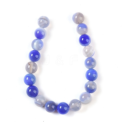 Natural Striped Agate/Banded Agate Beads Strands G-Z060-A01-C26-1