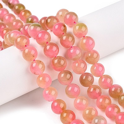 Dyed Natural White Jade Beads Strands G-T138-10mm-210-30-1