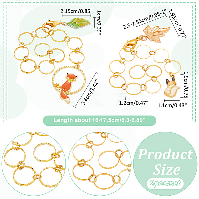 Brass Ring Knitting Row Counter Chains HJEW-NB00135-1