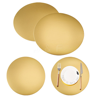 Disposable Round Paper Placemat AJEW-TAC0030-036B-1