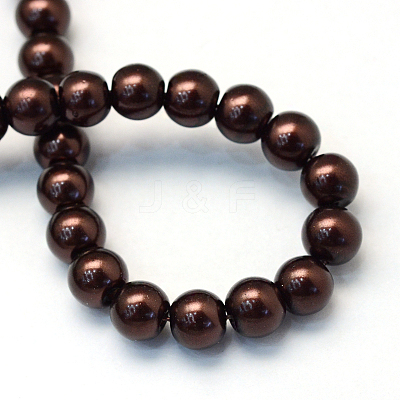 Baking Paint Pearlized Glass Pearl Round Bead Strands HY-Q003-10mm-40-1
