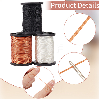 3 Rolls 3 Colors Braided Nylon Thread NWIR-CY0001-03-1