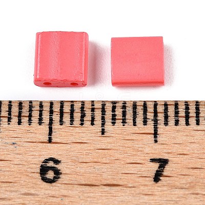 2-Hole Baking Paint Glass Seed Beads SEED-S023-17C-18-1