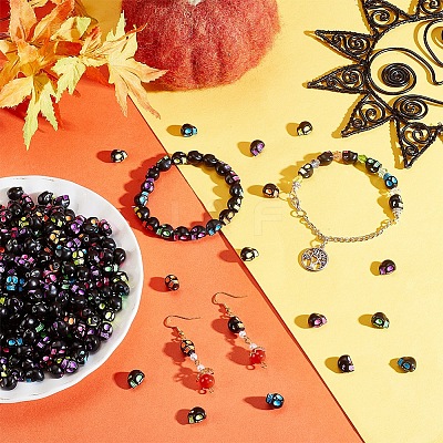 500Pcs Opaque Black Acrylic Beads MACR-AR0001-13-1