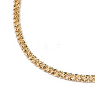 Brass Curb Chain Anklets AJEW-AN00603-1