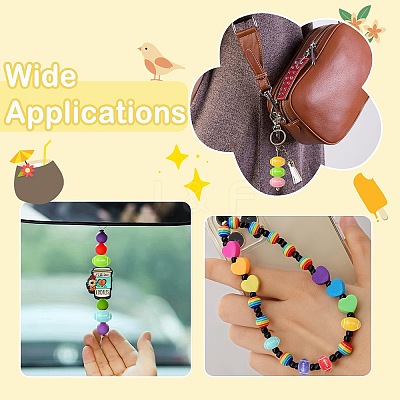 60Pcs 6 Colors Opaque Acrylic European Beads SACR-CJ0001-92-1