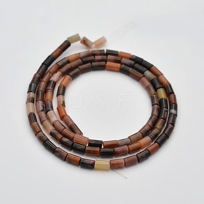 Column Natural Orange River Stone Beads Strands G-N0153-28-1