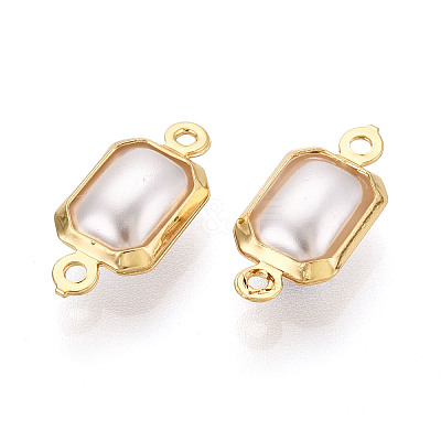 Brass ABS Imitation Pearl Connector Charms KK-N286-02C-G-1