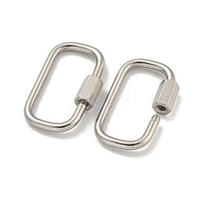 Non-Tarnish 304 Stainless Steel Screw Carabiner Lock Charms LS-STAS-C092-05H-P-1