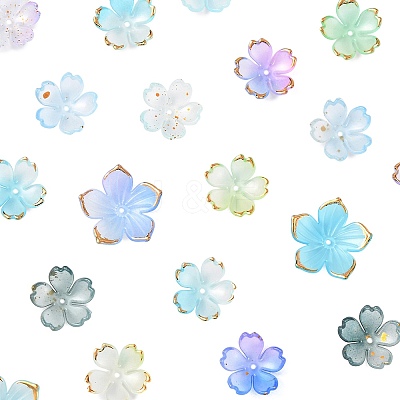 Mixed Styles Acrylic Bead Caps OACR-FS0002-51A-1