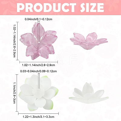 5Pcs Heat Shrink Acrylic Bead Caps OACR-YW0004-52-1