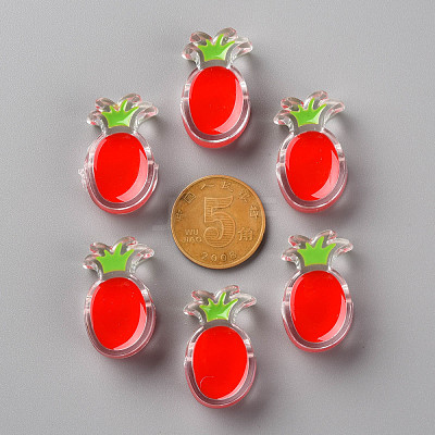 Transparent Enamel Acrylic Beads TACR-S155-002F-1