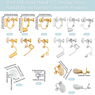 Brass Clip-on Earring Converters Findings KK-BBC0021-52-1