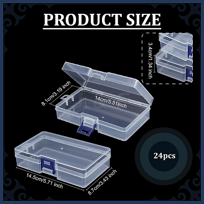 1 Grid Transparent PP Plastic Bead Containers with Hinged Lids CON-WH0112-021A-1